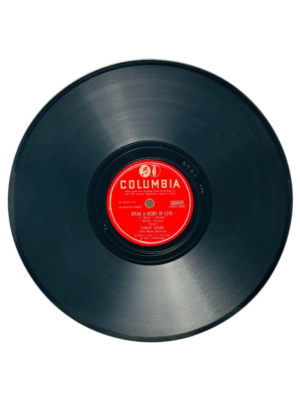 Dinah Shore Speak A Word Of Love 10 Inch Shellac 78 RPM Columbia 38605 VG+